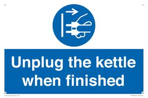Unplug the kettle when finished